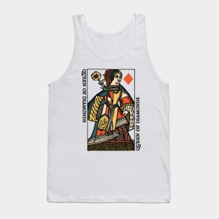 Classic Character of Playing Card Queen of Diamonds Tank Top